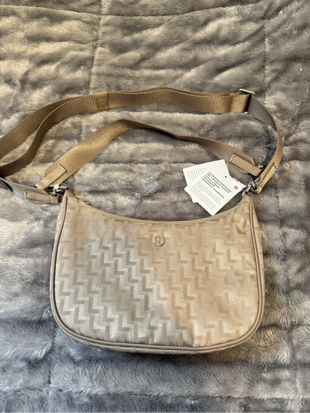 lululemon athletica Tan Chevron Jacquard Crossbody Bag